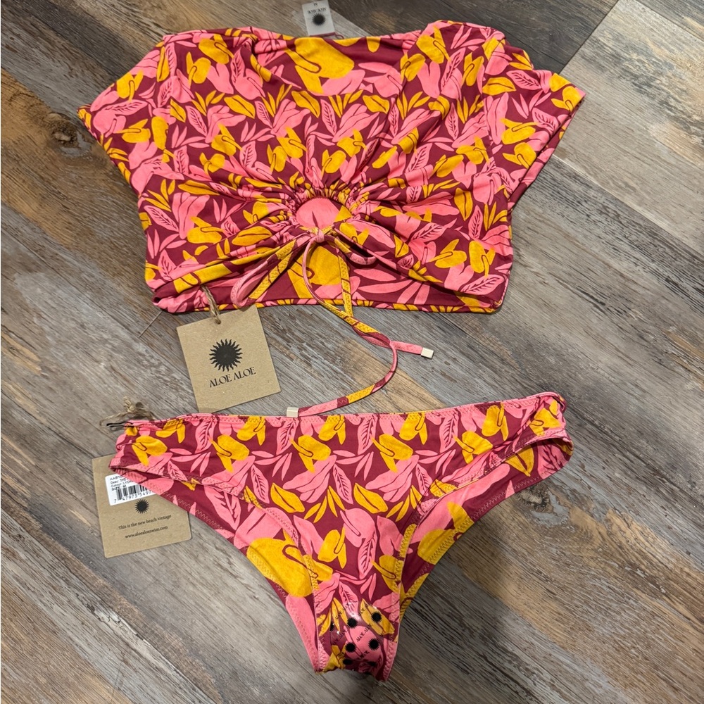 Aloe Aloe Pink and Yellow  Bikini Set - Picture 3 of 3
